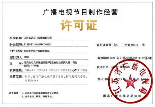 淮安城市網(wǎng)喜獲廣播電視節(jié)目制作經(jīng)營(yíng)許可證，開啟內(nèi)容創(chuàng)作新篇章
